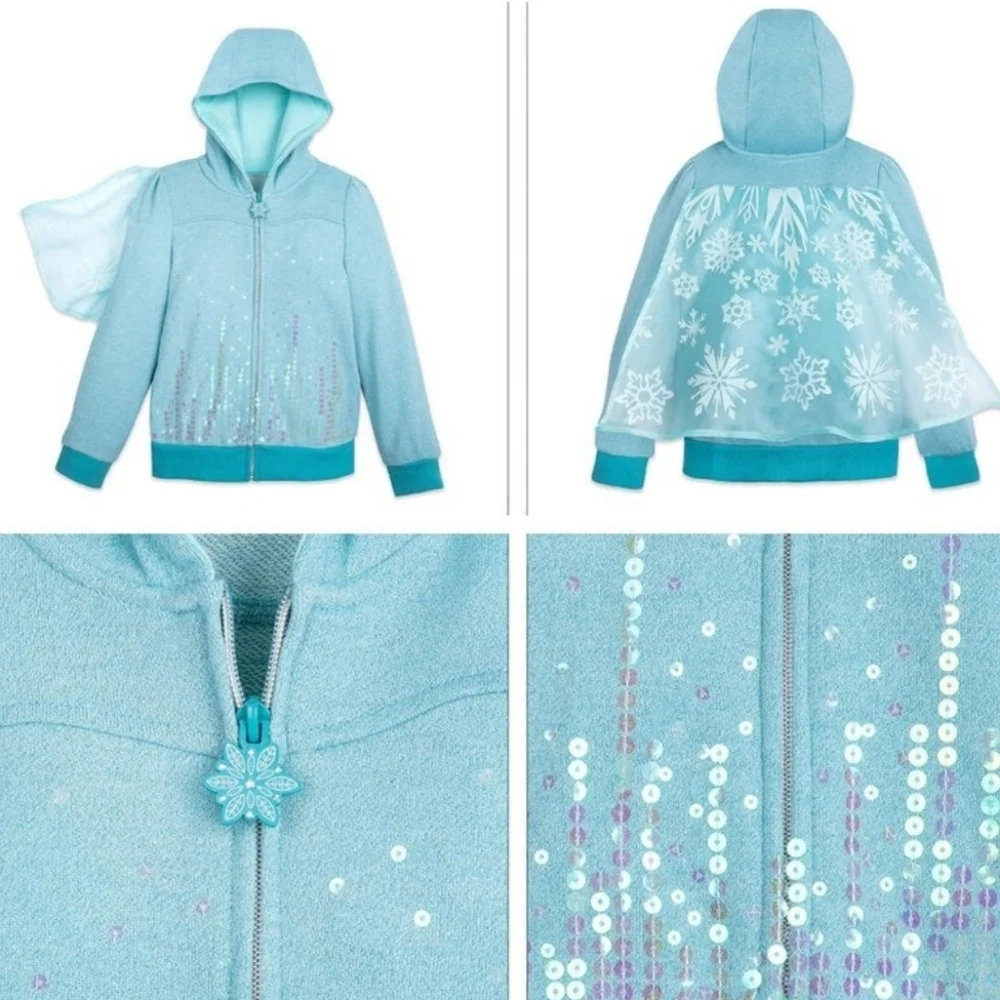 HOST PICK Disney Frozen Hooded Zip Up Sweatshirt with Cape Size 4